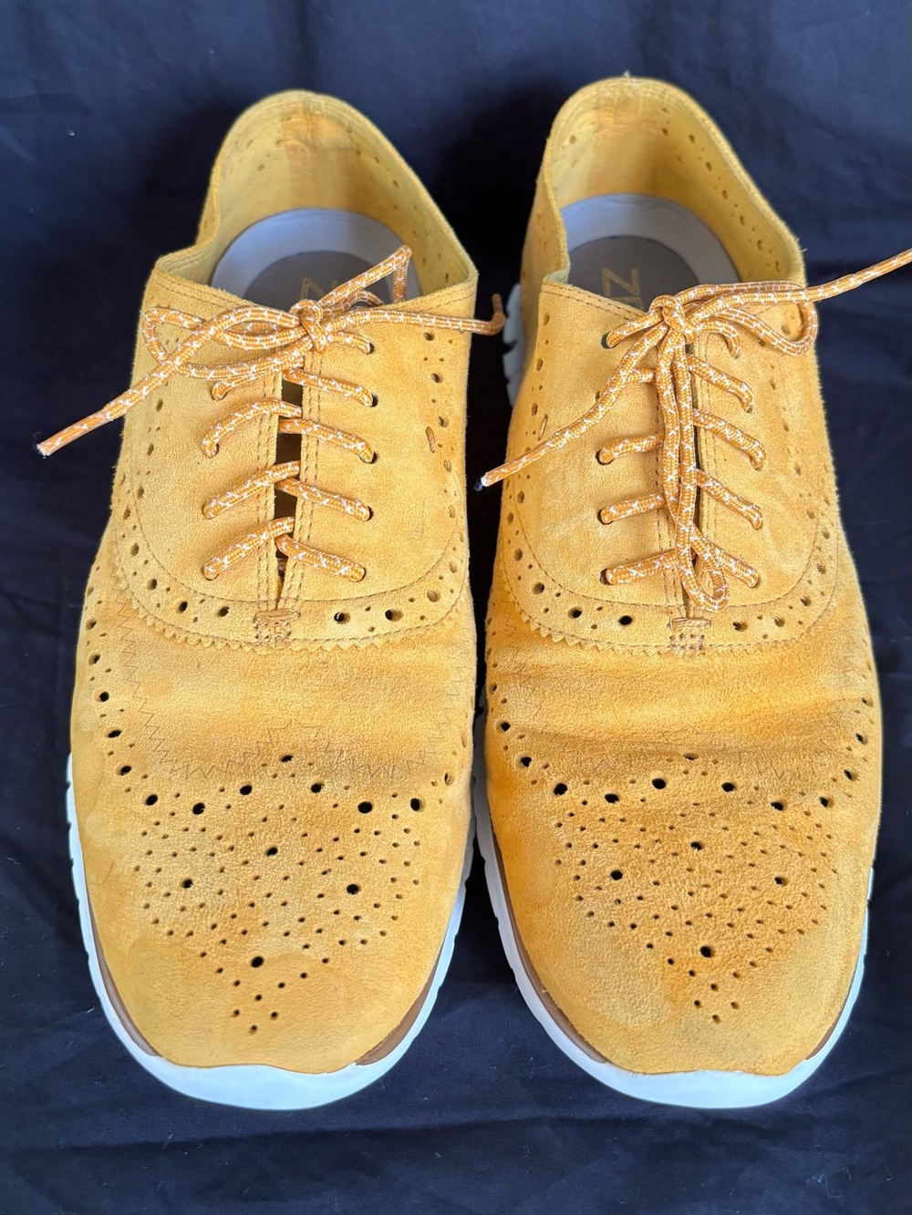 yellow suede Cole Haan ZERØGRAND wingtip oxford shoes size 8B